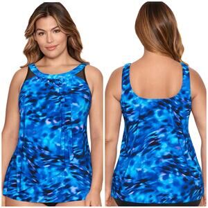 Miraclesuit NWOT Cloud Leopard Ursula Underwire Tankini Top Size 20W Underwire